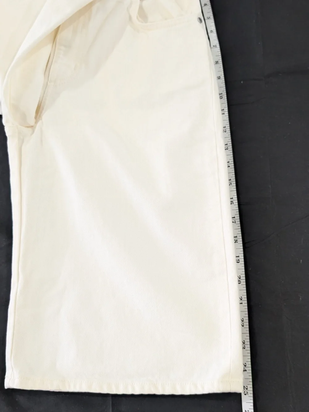 TWP Boxy Relaxed Denim Shorts White Size 24 Bermuda Straight Leg NWT $395 - Picture 13 of 14